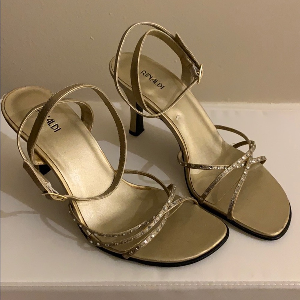 Gold Open Toe Heel